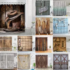 Old Barn Door Shower Curtain Wooden Barn Door Rustic Shower Curtain with 12hooks