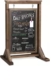 Rustic Double Sided Swinging Chalkboard Sidewalk Sign 21 X 32 Inches - Barnwood