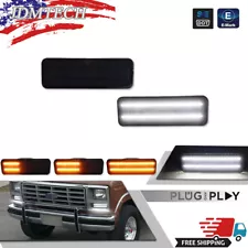 Smoke Bumper Switchback LED DRL Signal Lamp For 80-86 Ford Bronco F150 F250 F350 (For: 1983 Ford Bronco)