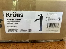 Kraus Single Handle Vessel Sink Faucet With Pop-up Drain, Matte Black