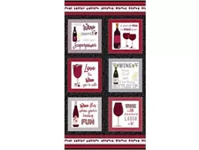 Wine Uncork and Unwind Quilt Panel #14541-12 Benartex