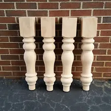 Farmhouse Dining Table Legs- Wood Legs. Turned Legs. Hardwood. Chunky. Wide Leg