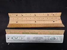 Wooden Rulers with Advertising Hardware Banking standard and metric 12 in lot- 6