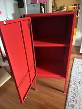 USED IKEA LIXHULT Red Metal Cabinet 13 3/4x23 5/8