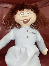 VINTAGE CULLIGAN "SALES LADY" CLOTH RAG DOLL DARK RED HAIR BLUE DRESS