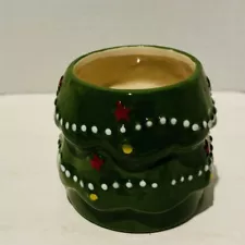 Ceramic Christmas Pine Tree Planter Pot 3” X 3”Pot For Small Plant