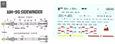 Aztec Decals 1/32 STENCIL SET for the AIM-9G SIDEWINDER AIR TO AIR MISSILE