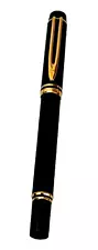 18K Waterman Ideal Le Man Paris France Black Gold Writing Fountain Pen Vtg Old