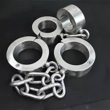 3.5-4.5kg Heavy 4cm Stainless Steel binding Shackles Handcuffs Restraints