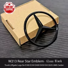 E63S AMG Trunk Star Emblem GLOSS BLACK Rear Logo Badge Mercedes E350 E43 W213 (For: More than one vehicle)