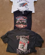 3 X Womens Hells Angels Support T Shirts 2 With Crop Tops