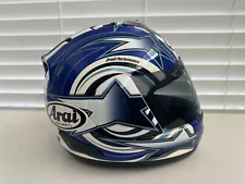 ARAI CORSAIR V COLIN EDWARDS BLUE MOTORCYCLE HELMET * MED * TINTED VISOR * READ!