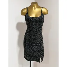 Forever 21 Women's Charcoal/Black Leopard Print Cami Mini Dress Size M
