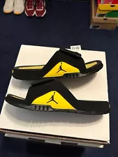 BRAND NEW Air Jordan 4 Slide Hydro IV Retro Yellow Black 532225-017 100% Real