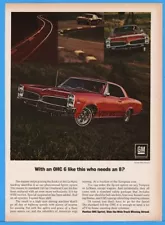 1967 Pontiac Le Mans Sprint Red Coupe Car Color Photo General Motors GM Ad