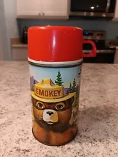 1965 Smokey The Bear Thermos for Lunch Box * Vintage * Lunchbox Bottle