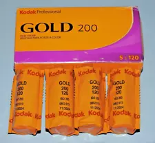 4 rolls Kodak Gold 200 ISO 120 Film NEW SEALED expires 11/2024