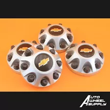 Chevrolet Silverado 2500 3500 HD 2011-2024 Silver OEM Set of 4 Center Caps (For: 2019 Suburban 3500 HD)