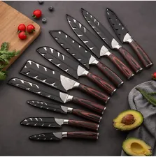Kitchen Knife Set Japanese Damascus Pattern Chef Knives Stainless Steel Cleaver