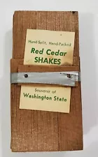 Vintage Souvenir Miniature Real Cedar Wood Shakes Shingles Washington State WA