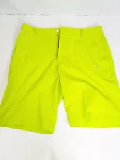 Puma Mens Golf Check Bermudas Shorts Sz 36 Neon Yellow Green NWT