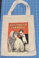 BARNES & NOBLE canvas book tote bag 1970s This Side of Paradise Fitzgerald Logo