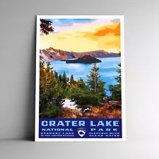 Crater Lake National Park Travel Poster / Postcard Oregon USA Multiple Sizes