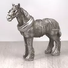 Shire Horse in Harness ornament figurine Leonardo Reflections Silver, gift boxed