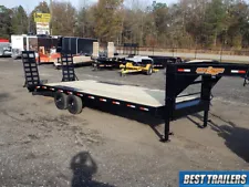 2024 gooseneck deckover 24 ft flatbed equipment hauler 8.5 x 24 20+4 trailer