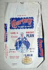 VINTAGE 25 LB COURTESY FLOUR PAPER BAG