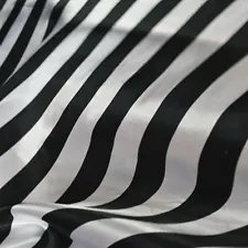 10 Yards Black & White Stripe Satin Fabric 60" Wide Quality USA Seller *SALE*