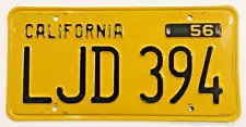 New Listing1956 California License Plate Single plate # LJD 394