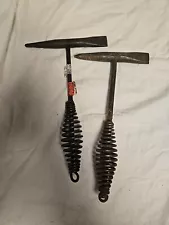 2 Atlas Welding Slag Chipping Hammer Tool with Spring Handle Vintage equipment