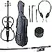 Cecilio 4/4 CECO-1BK Electric Cello w/Ebony Fittings in Style 1 - Black Metallic