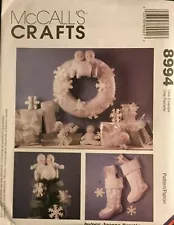 Sewing Pattern: SNOW BABIES DOLLS & CHRISTMAS DECOR, wreath stocking topper 8994