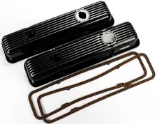 1978-1982 Corvette Valve Covers L82 L-82 Black Aluminum Finned Pair + Gaskets C3