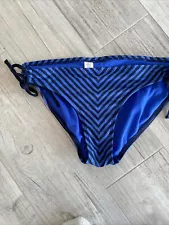 ATHLETA Blue Striped Bikini Bottoms (matches Swim Top For sale) M Excellent Cond