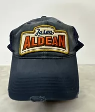 Jason Aldean Country Music The Only Way I Know Snapback Meshback Hat OSFA Blue