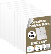 12X18 Plexiglass Quality PET Sheet Panels 10 Pack - 12X18" X .04" - Lightweig...