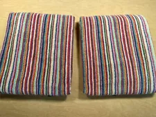 2 SOHO LIVING MULTICOLORED STRIPED BATH TOWELS 100% COTTON Very Nice!