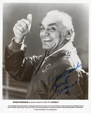 Ernest Borgnine as Dominic Santini in Airwolf Signed 10x8 B/W Autographed IP