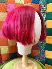 100% Human Hair Red Full Lace Bob Wig No Bangs Cleaned and in Perfect Condition