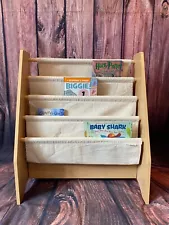 KidKraft Wood and Canvas Sling Bookshelf Furniture for Kids - Used