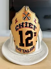 FDNY Cairns High Eagle Battalion Chief White Leather Helmet