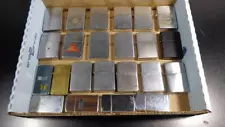 JUNK LOT AS IS 23 MISC JUNK ZIPPO LIGHTERS FULL SIZE~BRASS SLIM~FOR PARTS REPAIR