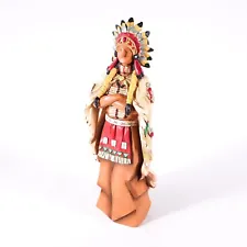 12" Resin Native American Figurine Statue Sculpture Artwork Art - Broke Feather