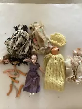 Lot Of Vintage Broken Dolls For Parts Or Repair Plastic Cloth Creepy