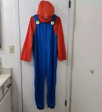 Super Mario Costume Adult Small Nintendo Video Halloween Suit And Hat