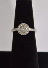 0.65 CT Diamonds H-I, SI1 Pave/Bezel Set Ring 14K White Gold Size 7 On Sale