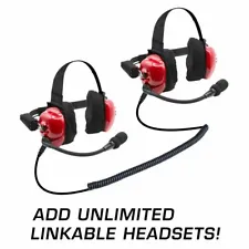 NASCAR Headsets for Race Fan Linkable Intercom Scanner Over The Ear Rugged Radio